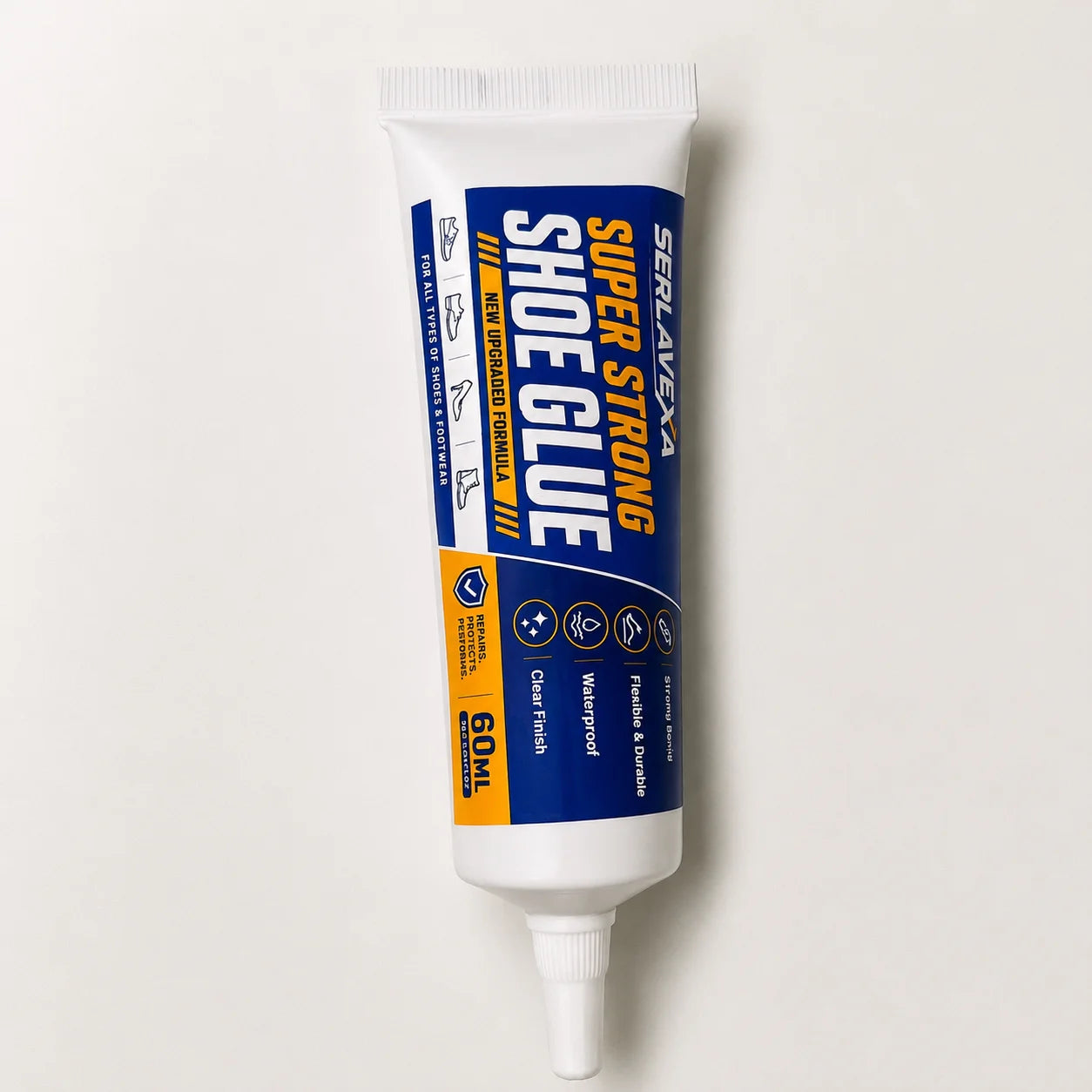 2PCS 60ml Shoe Sole Adhesive Repair Kit with Applicator Tools for Sneakers Boots Leather Rubber Canvas Flexible Footwear Fix