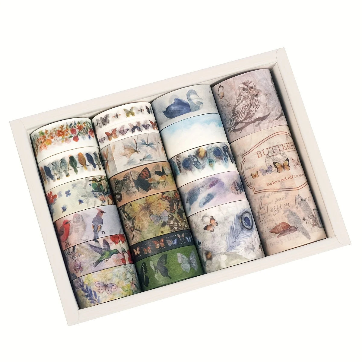 24 Rolls/Box Oil Painting Theme Washi Tape Set, Gilded Style Design Decorative Handmade DIY Decoration Materials Tape