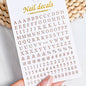 3D Glittery Gothic Letter Design Nail Art Stickers Uppercase Alphabet Letters Artistic Designs DIY Nail Art Decals Decoration #1