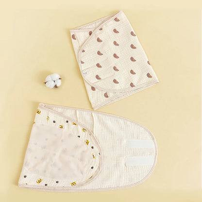 Baby Swaddle Blanket 0-6 Months Strap Protect Belly Baby Sleeping Blanket Wrap for New Born Thin-style for Summer