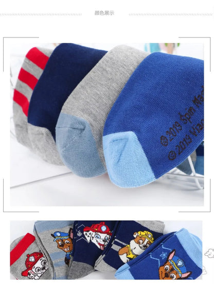 5 Pairs /Lot Genuine Paw Patrol Chase Skye Ryder Baby Boys Girls Soft Colorful Socks For Kids Breathable Toddler Warm Socks