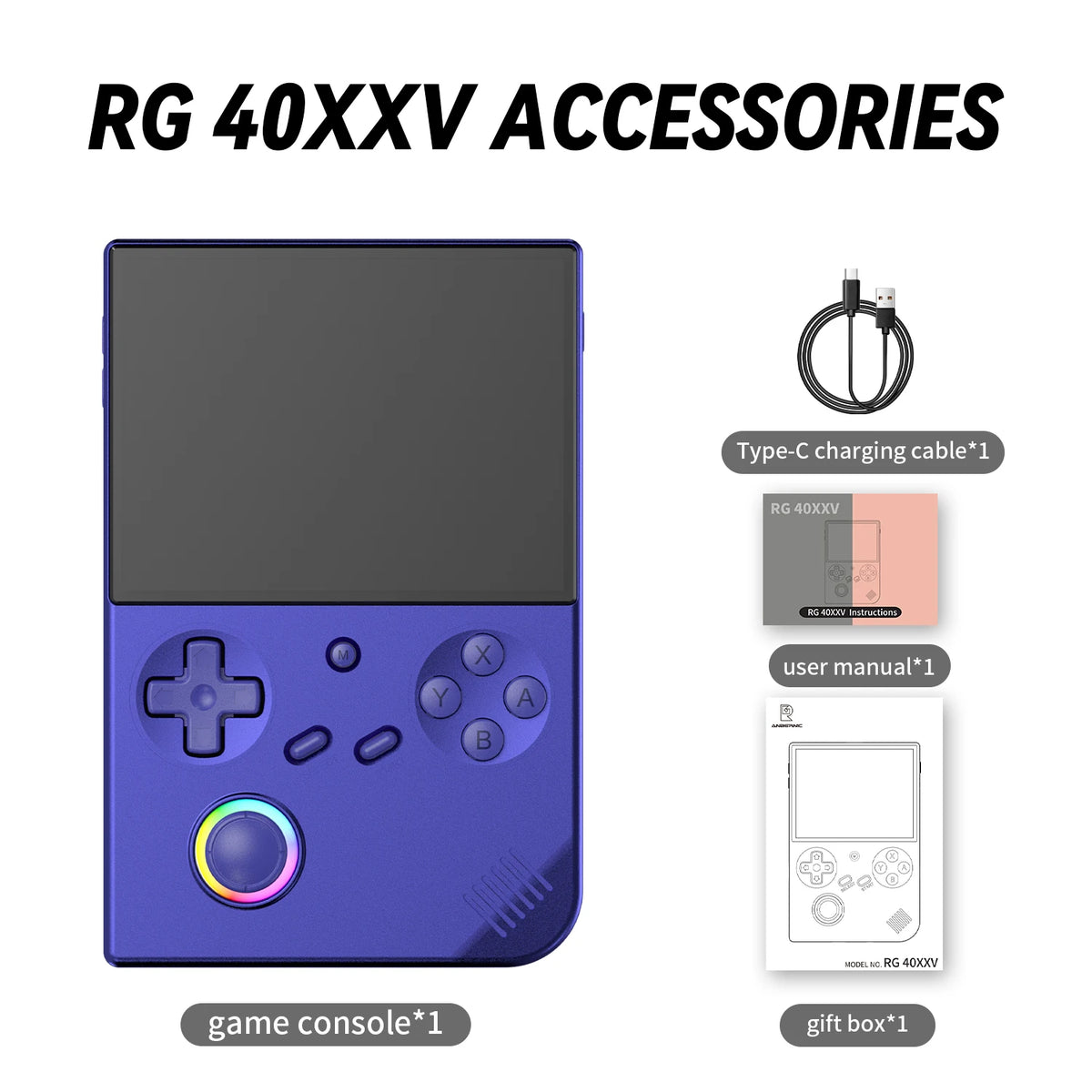 Anbernic RG40XXV Retro Handheld Game Console 4'' IPS Screen Linux RGB Joystick Video Player Supports 5G WIFI Streaming HD-Output