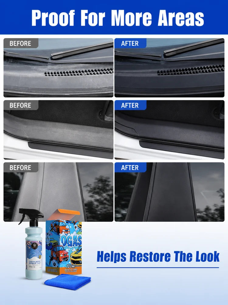 Plastic Restoration Spray with Scratch Remover for Car Interior Trim Cleaner Shiny Car Stuff