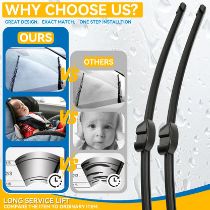 Erick's Wiper LHD Front Wiper Blades For Porsche Cayenne 2007 - 2017 Windshield Windscreen Clean Window Car Rain Brushes 26"+26"