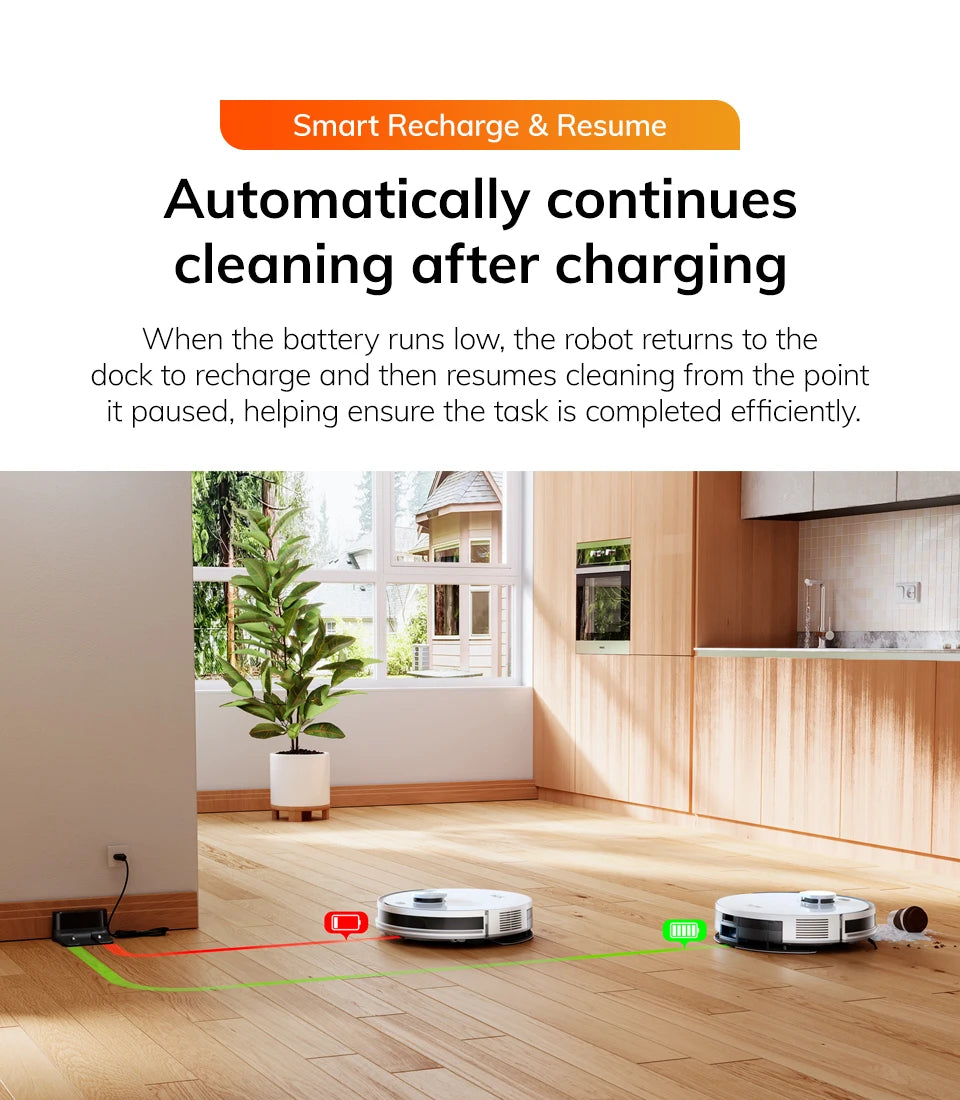 ILIFE V30 Robot Vacuum Cleaner, Laser Navigation, 10000Pa Suction, Up to 150min Runtime, APP Control, Customizable Cleaning, 2-in-1 Vacuum & Mop, No-Go Zones, Multi-Floor Mapping, Support Voice Assistance