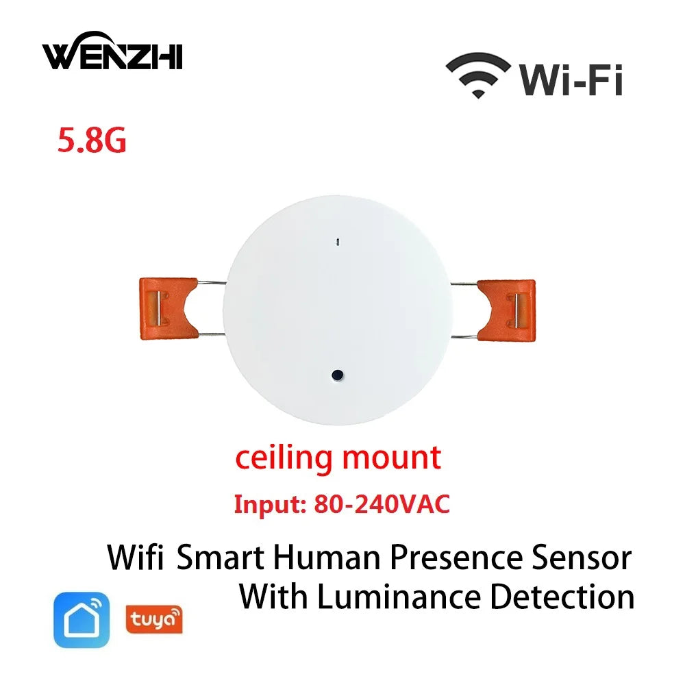 ZigBee Wifi MmWave Human Presence Motion Sensor With Luminance/Distance Detection 5/110/220V Tuya Smart Life Home Automation
