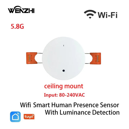 ZigBee Wifi MmWave Human Presence Motion Sensor With Luminance/Distance Detection 5/110/220V Tuya Smart Life Home Automation