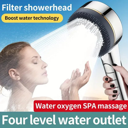 Four-speed Adjustment Filtered Supercharged Shower Head With Multi-functional Water Seal Home Shower Bathroom Accessories