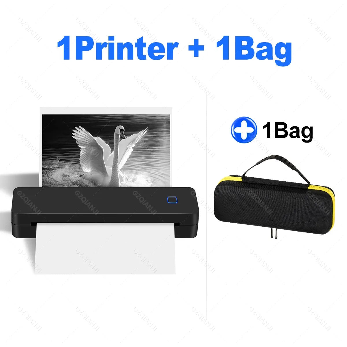 Mini Portable A4 Thermal Printer Bluetooth-compatible Photo PDF Printing Machine Folded Rolls Paper for Office Home Travel