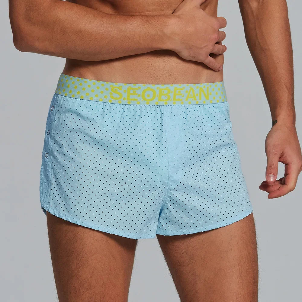 Solid color, men's mesh breathable men's shorts, boxer men's boxers 240503
