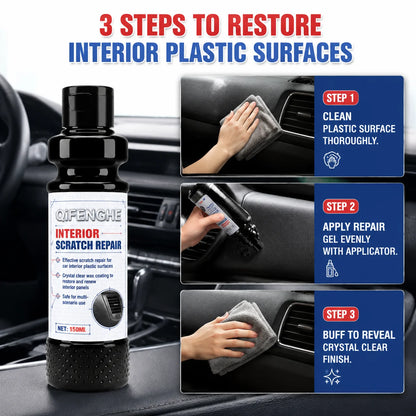 Car Interior Plastic Repair Liquid Instantly Eliminate Surface Scratches Apply Clear Coating to Refresh Worn Dashboard Panels
