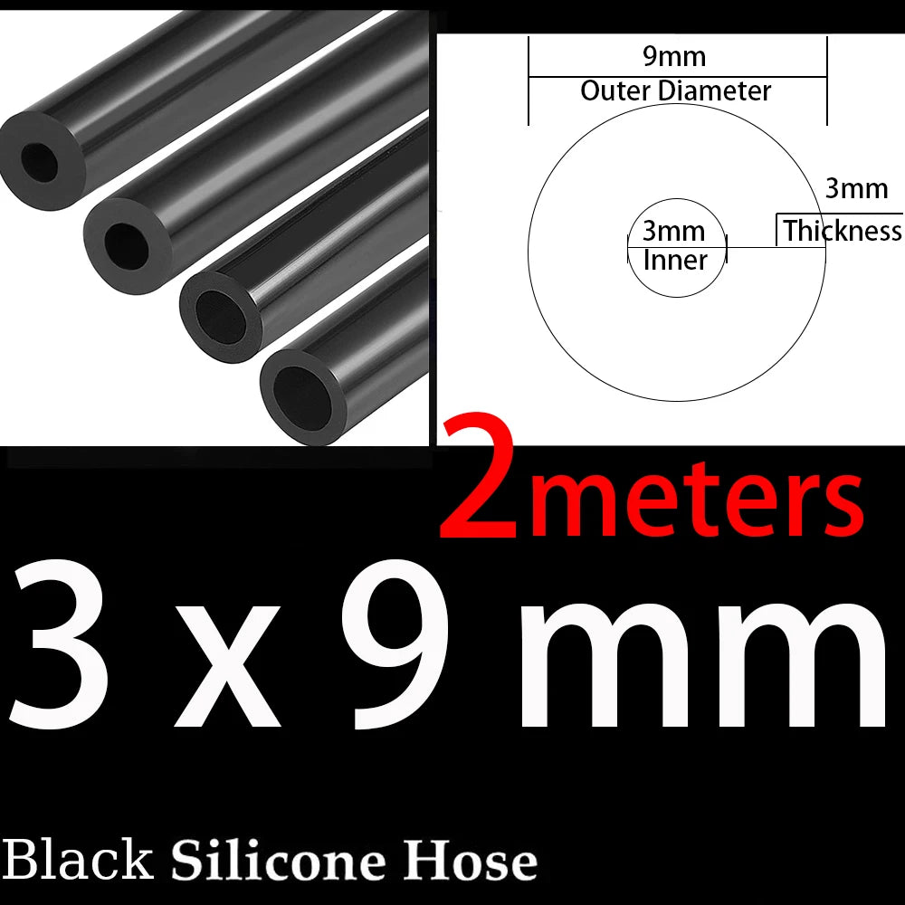 3x9mm Inner Diameter 3mm Thickness 3mm Blue Red Black Car Vacuum Silicone Hose Universal Racing Line Pipe Tube 1/2/3/5/10 meters