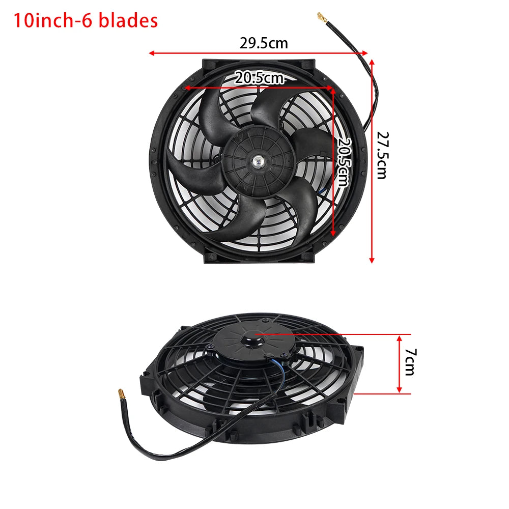 Universal 7/9/10/12/14/16 Inches 12V 80W 2100RPM Car Air Conditioning Electronic Radiator Cooling Fan Blade Electric Cool Kit