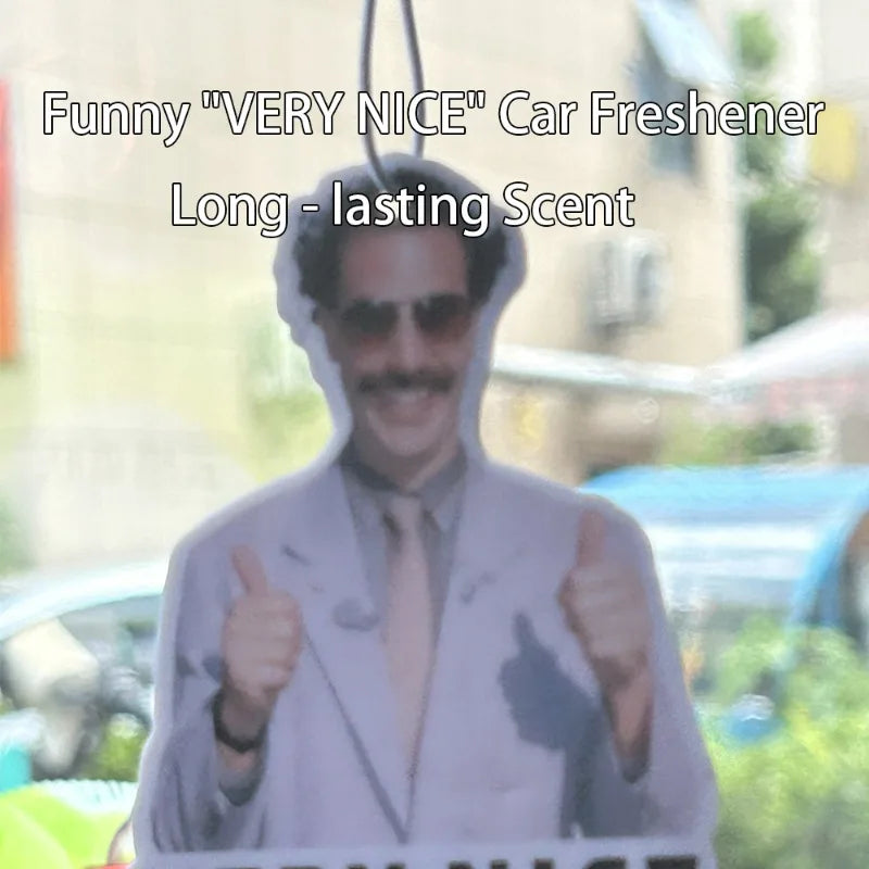 Borat-themed Plant-based Non-toxic Car Air Freshener - Universal Pendant, Fits 99% Vehicles, Safe for Cars with Kids