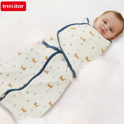 Baby Sleeping Bag For Newborn Sleep Aid Thin Soft Cotton Boys Girls Wrap Sleepwear Adjustable Breathable Baby Swaddle Blanket