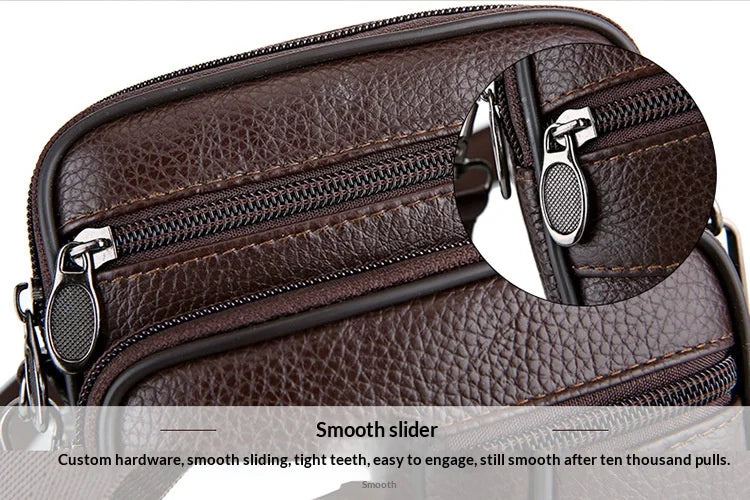 Homefish New Genuine Leather Crossbody Bag Vertical Trendy Multifunctional Shoulder Bag Briefcase Casual Travel Messenger Bag