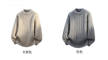 Warm Knitted Pullover 2025 New Winter Men's O-neck Casual Sweater High-quality Men's Pullover Clothing Size 4XL