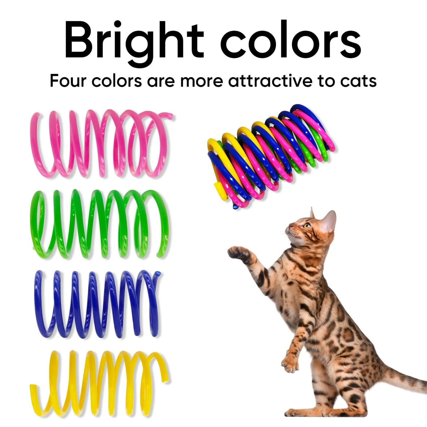20/40/60pcs Interactive Cat Toys Set, Durable Plastic Spring Coils for Cats And Puppies,Fun Accessory for Pet Play And Exercise