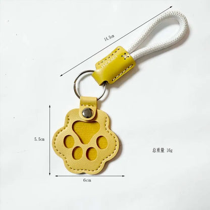 S9 Dual Pack Pet Hair Storage Keychains, Cute Paw Shape Leather Keyring, Furry Friend Memory Fur Keepsake for Pet Owners