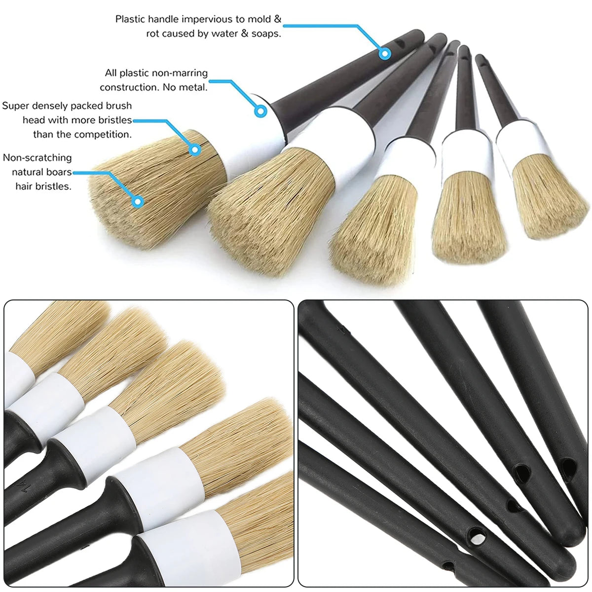 5/1Pc Car Detailing Cleaning Brushes Different Size Car Cleaning Brush for Vehicle Dashboard Air Outlet Wheel Detailing Brushes