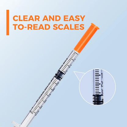 100/30 Pack 1ml 30G/31G 5/16 inch (8mm) Syringes with Needles Individually Packaged for Laboratory And Pet Supplies