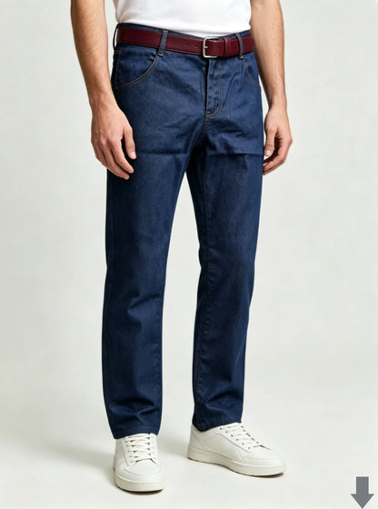 Men Fashion Straight Jeans Men 2025 New Stretch Slim Fit Pants Comfortable Soft Business Denim Trousers Male Brand Clothing