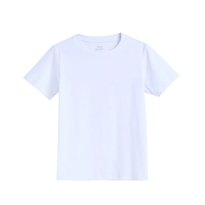 2-16 Years Summer Kids Boys Girls T-shirts Solid Cotton Breathable Teenager Short Tops Children's Tees Casual Shirt Baby Clothes