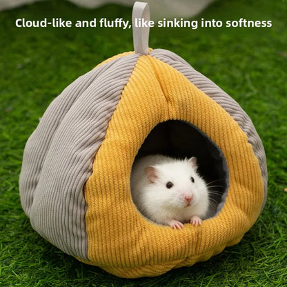 Small Pet Winter Warm Nest Rabbit Fleece Hamster House Gerbil Hideout Plush Mouse Sleeping Cave for Hamsters Mice