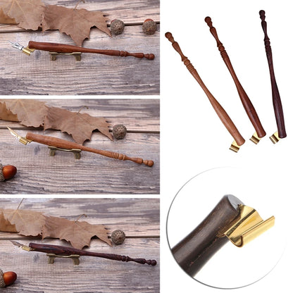 Wooden Dip Pen Holder Fountain Dip Pen Rod Oblique Pen Nib Adjustable for Kid Adult Art Drawing Calligraphy Illustration