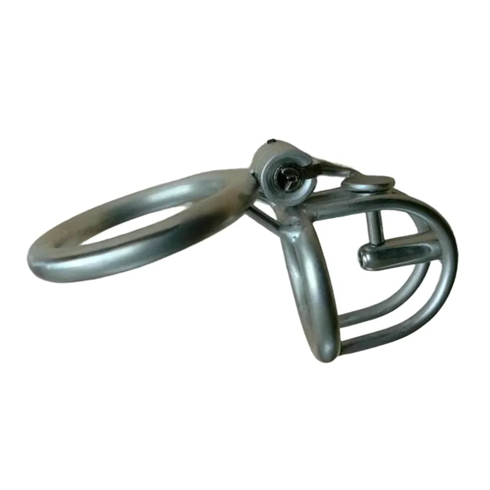 Steel Prince Albert Chastity Cage Male Urethral BDSM Bondage Unique Design Metal Cock Cage Men Cbt Lock Chastity Device