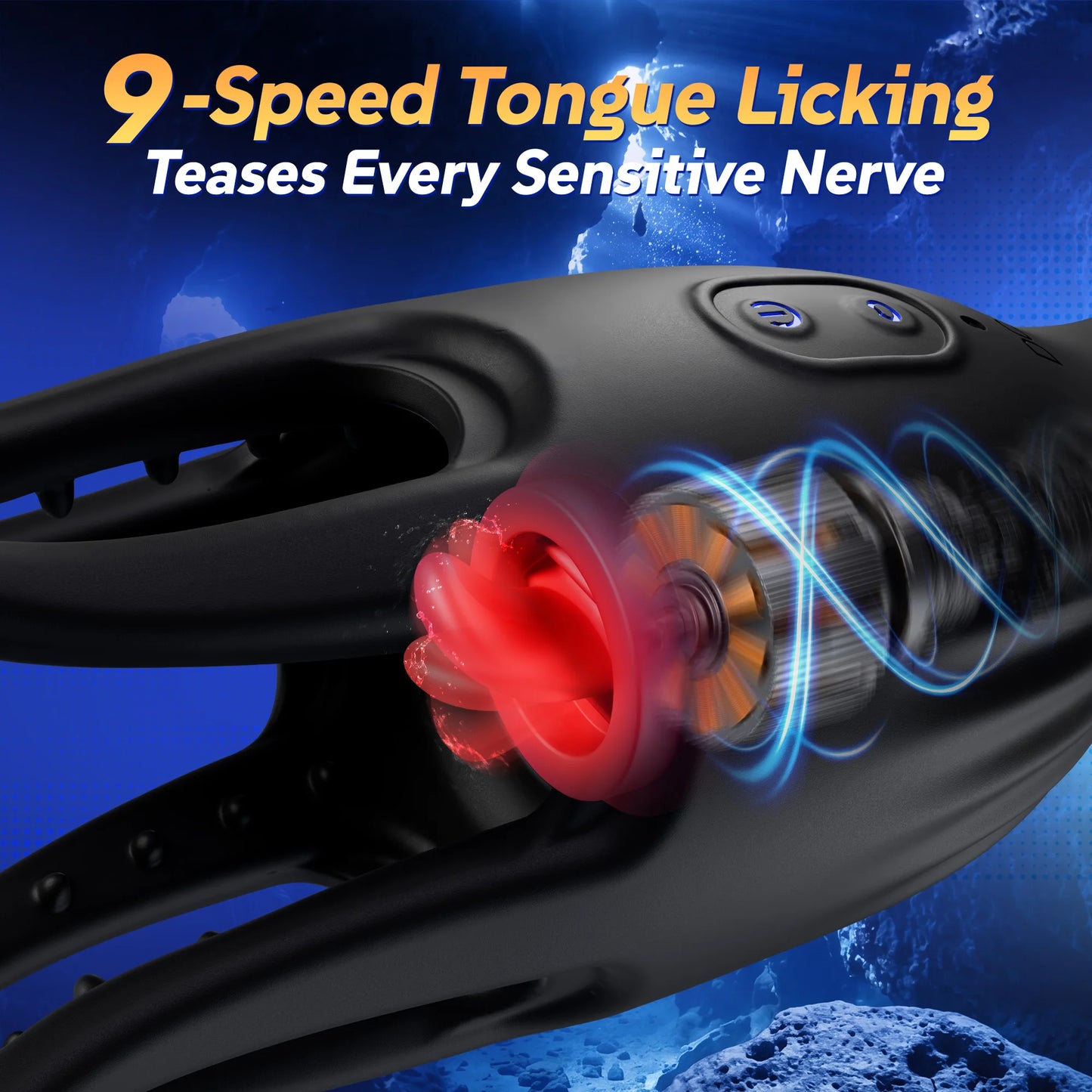 SENSIVO Tongue Licking Male Masturbator Double-Ended Penis Training Vibrator Blowjob Cock Glans Massager Adults Sex Toys for Men