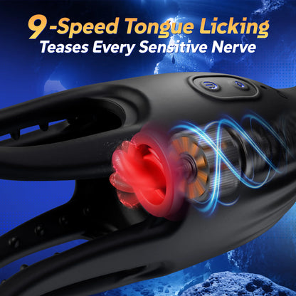 SENSIVO Tongue Licking Male Masturbator Double-Ended Penis Training Vibrator Blowjob Cock Glans Massager Adults Sex Toys for Men