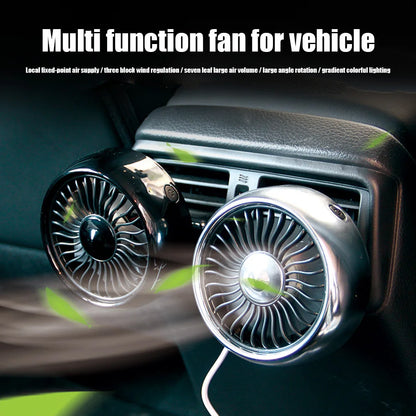 EAFC Car Fan USB Powered Electric Car Cooling Fan Portable 3 Speeds Strong Airflow Air Circulation Fan for Car Van Truck SUV