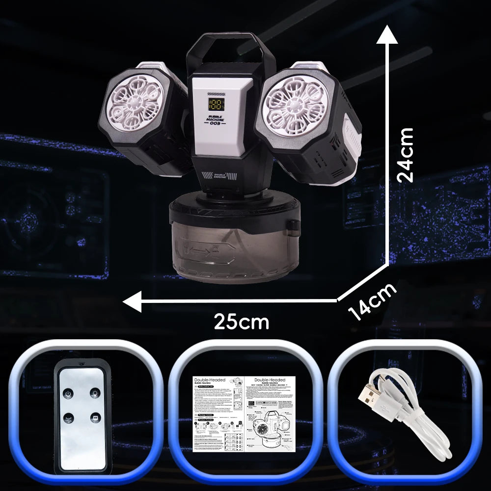 2026 Bubble Machine: Remote Control, Rgb Lights, 1800Mah Rechargeable Type-C |   No Bubble Solution