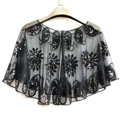 Sequins Coat Poncho Women Scarf Outfits Black Cape Ladies Scarves Party Outerwear Shawls Casaco Wraps Woman Clothes Robe Mujer