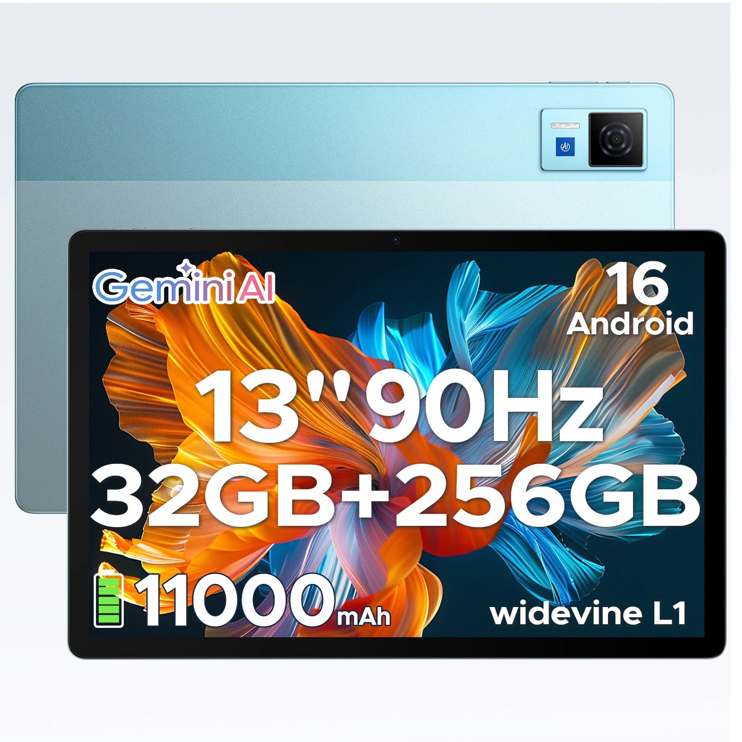 DOOGEE U13 2 IN 1 Tablet PC Android 16 13'' Display 32GB(6GB+36GB) 256GB 11000mAh Battery Quad Speakers UNISOC T7280 Widevine L1