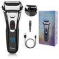 Hatteker 5-D Reciprocating Shaver for Men Home Use Beard Trimmer with LCD Digital Display Mesh Whitener USB Haircut Machine