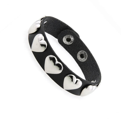 New Punk Dark PU Bracelet For Women Men Hip Hop Rock Chain Multi Layered Bracelet Trend Retro Gothic Jewelry Dancer Accessories