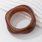 KMVEXO Vintage Punk Brown Coffee Thick Resin Acrylic Bangles Geometric Irregular Wide Cuff Bangle Bracelet For Women Men Jewelry