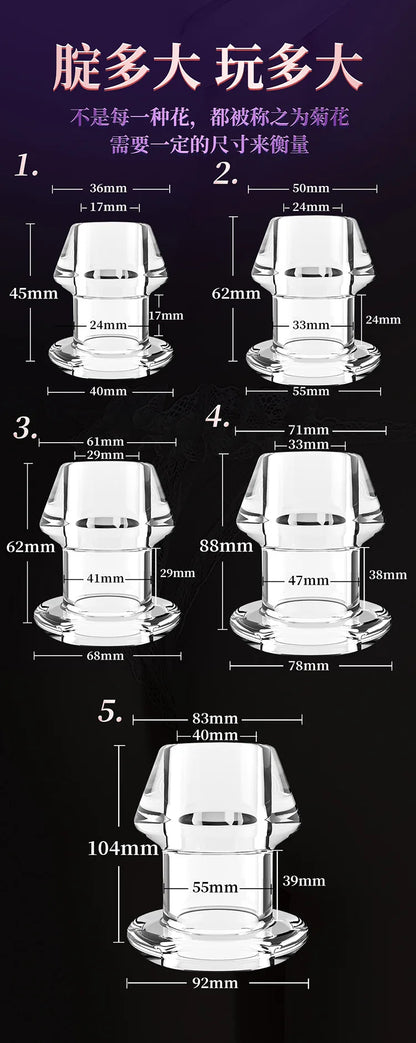Hollow Vaginal Peephole Vaginal Peephole Anal Plug Vaginal Dilation Anal Dilation BDSM Enema Sex Toy Butt Plug for Men Women