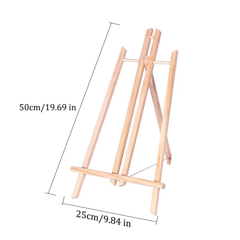 Wooden Easel For Painting,20cm 24cm 30cm 40cm 50cm Height Folding Desktop Display Triangle Bracket,Art Supplies,1 Piece HJ-02
