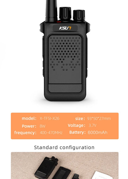 Mini Portable Walkie Talkie 2pcs UHF Radio Wireless Intercom VOX Function PMR446 Walkie Talkie Two Way Radio Station KSUN X26