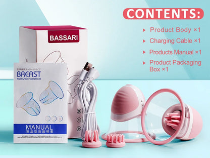 Breast Enhancement Sucking Vibrator Rotating Vacuum Pump Bra Sucker AV Breast Massager Female Nipple Stimulation Masturbator