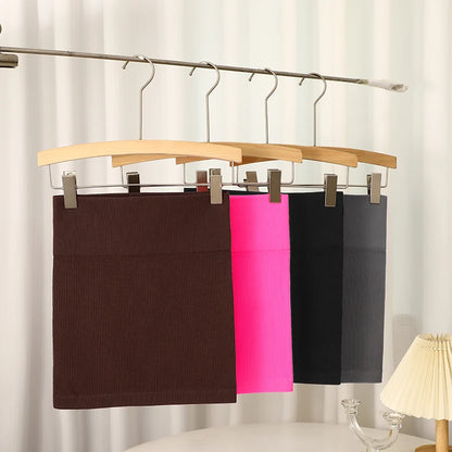 FINETOO Spring Summer New High Waist Elastic Business Women Mini Skirt Black Slimming Knitted Half Body Skirt Professional Work