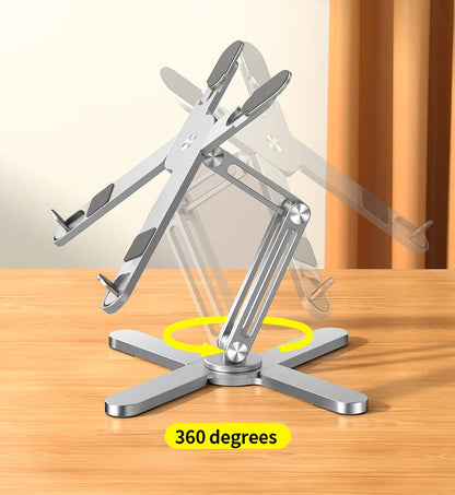 Foldable Laptop Stand 360°Rotation Notebook Table Aluminum Alloy Holder Portable Book Tablet Bracket with Heat Dissipation