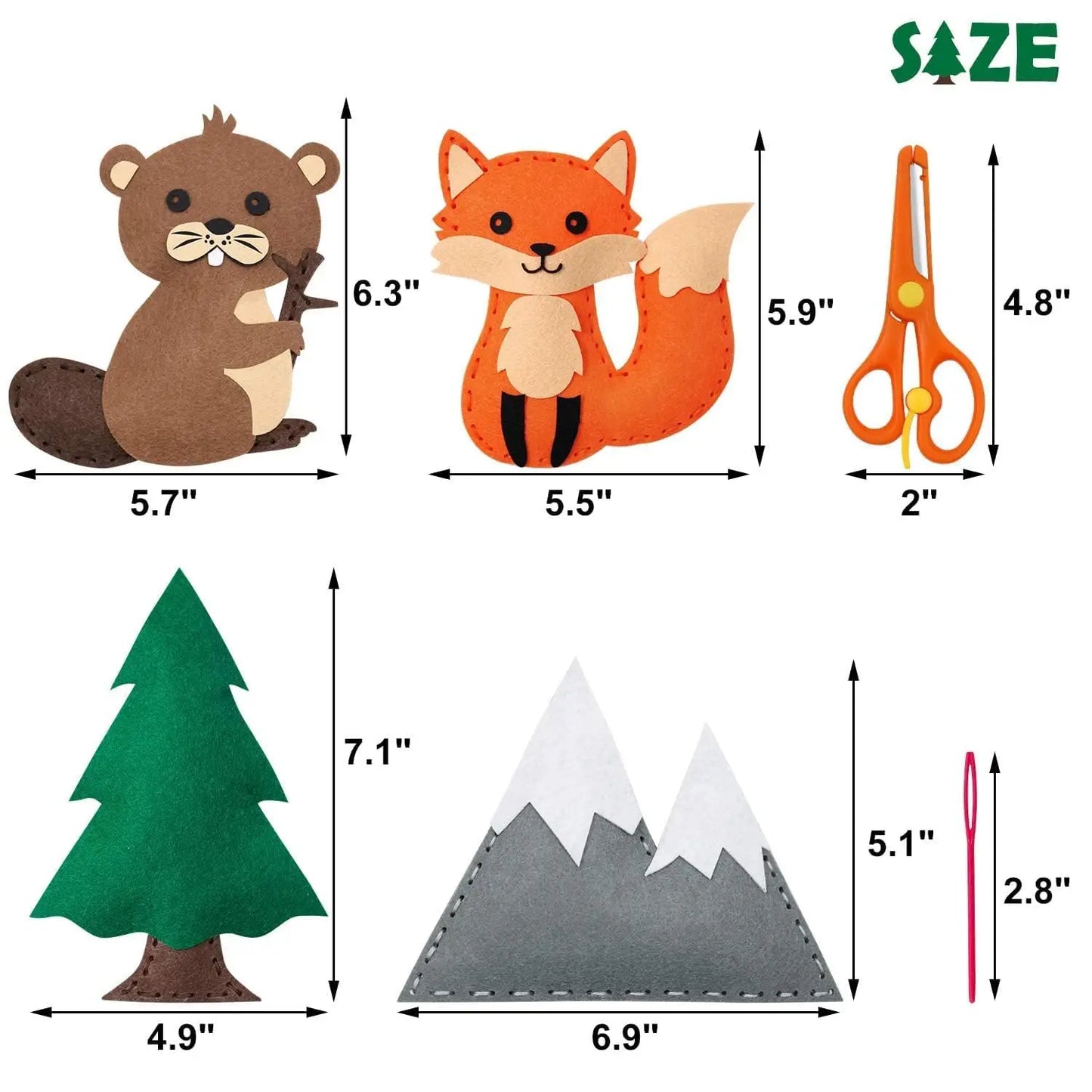 Sewing Kit for Kids Woodland Animals Craft Kit Kids DIY Crafting and Sewing Set for Class Educational Sewing Gifts Birthday