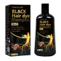 Pure Black Hair Dye Shampoo 3in1. Long Lasting Rich Color, Gray Coverage. Organic Ginger Polygonum Extracts. Gentle Effective.