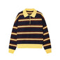Sweater knitted Pullover Women's Spring 2026 New Fashion Striped Loose Polo neck Warm Women Sweater Chic Youth Holiday Pullover