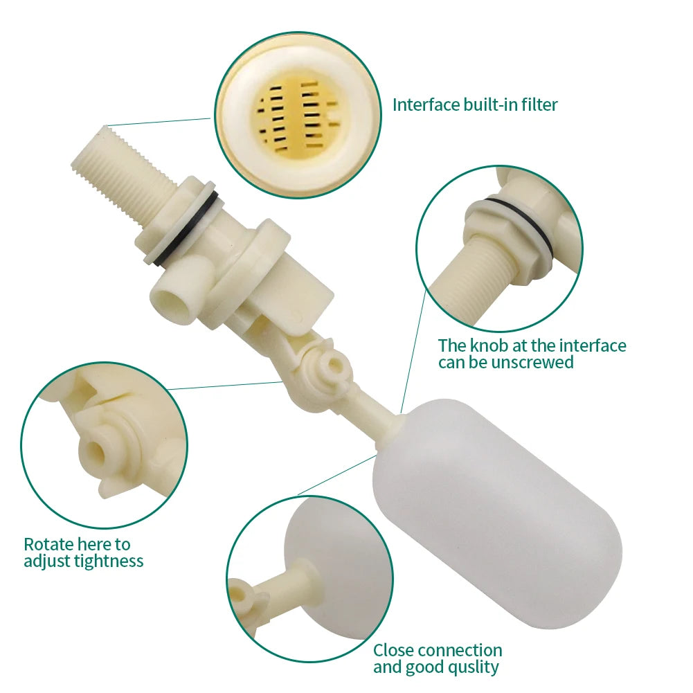 Farm Cattle Sheep Dog 1/2" Automatic Waterer Bowl Float Valve Plastic Fish Tank Aquarium Water Humidifier Valve Livestock Tool