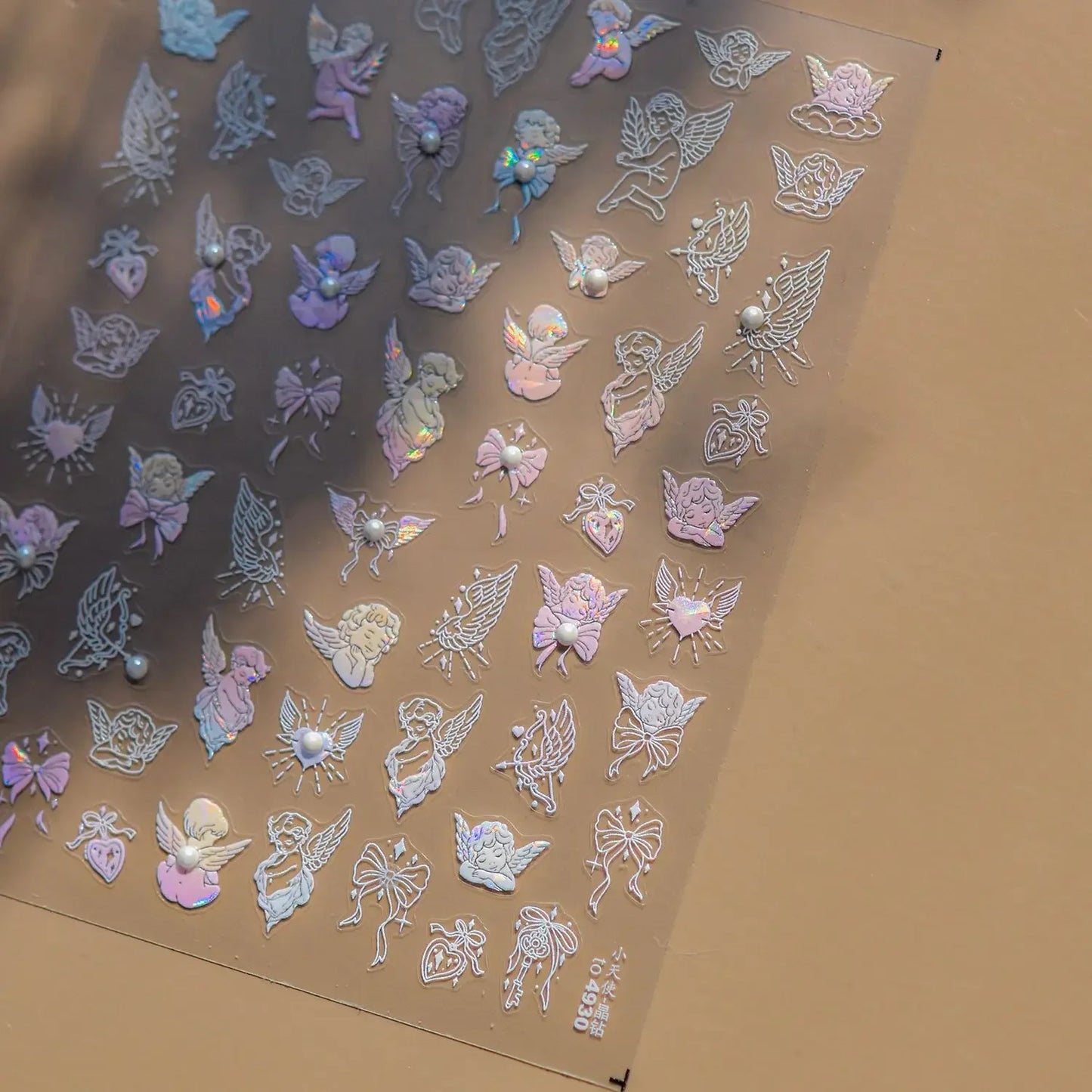 White Flower Petal Cherry Blossom Peach Blossom Falling Petal Floral Gradient 5D Self Adhesive Nail Art Sticker Manicure Decals